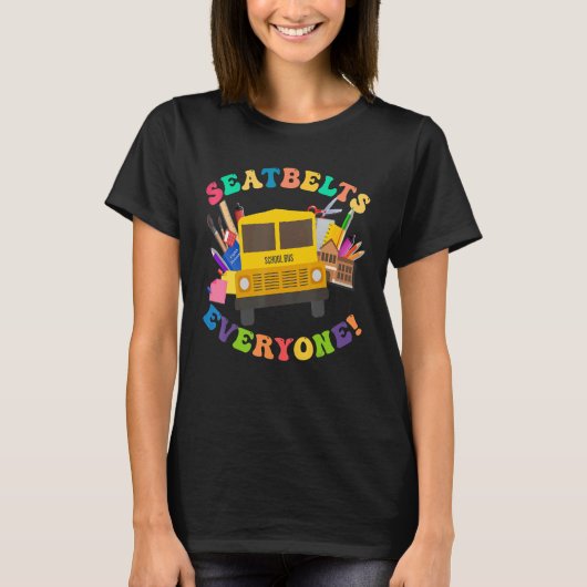 Veiligheidsgordels iedereen Magic School Bus Drive T-shirt (Voorkant)