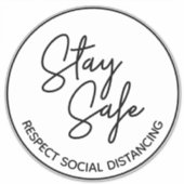 Veiligheidsherinnering: 'Blijf veilig' Vin op soci Sticker (Voorkant)