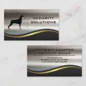 veiligheidshond | metallische achtergrond visitekaartje (Voorkant / Achterkant)