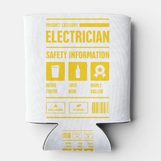 Veiligheidsinformatie voor elektriciën blikjeskoeler (Achterkant)