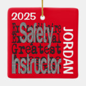 Veiligheidsinstructies Extraordinaire CUSTOM Keramisch Ornament (Achterkant)
