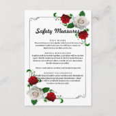 Veiligheidsmaatregel voor rode en witte rozen met  informatiekaartje (Voorkant)