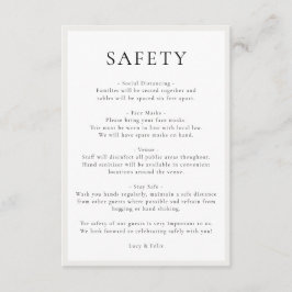 Veiligheidsmaatregelen | Covid Guidelines Elegant  Informatiekaartje