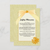 Veiligheidsmaatregelen voor geelbruinhuwde bruilof informatiekaartje (Voorkant / Achterkant)