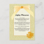 Veiligheidsmaatregelen voor geelbruinhuwde bruilof informatiekaartje (Voorkant)