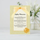 Veiligheidsmaatregelen voor geelbruinhuwde bruilof informatiekaartje (Staand voorkant)