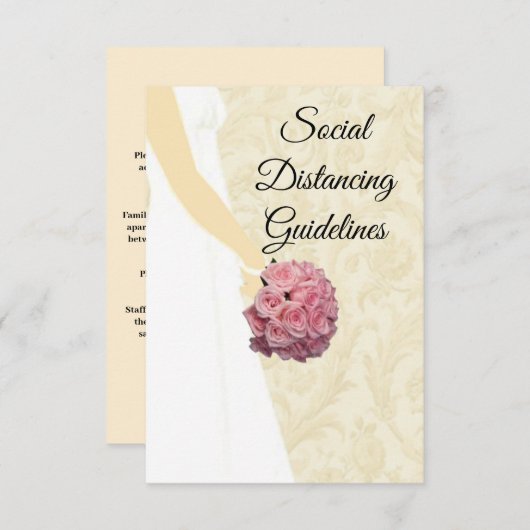 Veiligheidsmaatregelen voor het huwelijk van Cream Informatiekaartje (Voorkant / Achterkant)