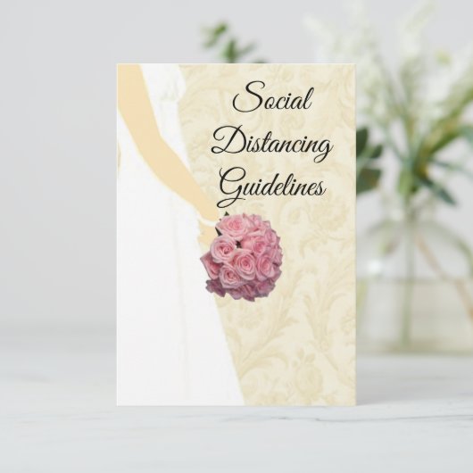 Veiligheidsmaatregelen voor het huwelijk van Cream Informatiekaartje (Staand voorkant)