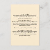 Veiligheidsmaatregelen voor het huwelijk van Cream Informatiekaartje (Achterkant)