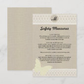 Veiligheidsmaatregelen voor jute- en kantmonogramm informatiekaartje (Voorkant / Achterkant)