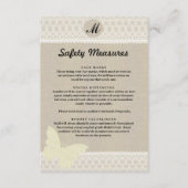 Veiligheidsmaatregelen voor jute- en kantmonogramm informatiekaartje (Voorkant)