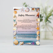 Veiligheidsmaatregelen voor tropische zandstrand e informatiekaartje (Staand voorkant)