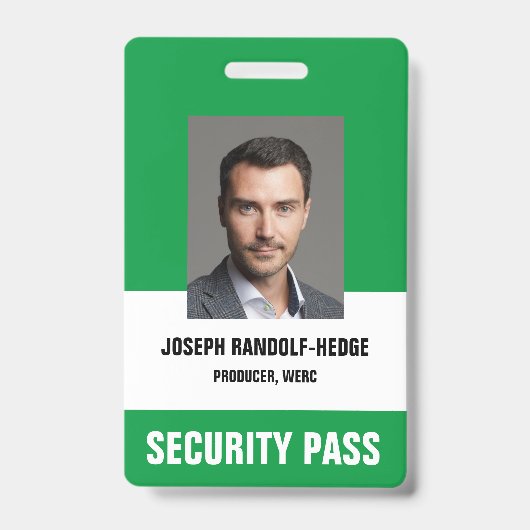 VEILIGHEIDSPAS - Verticaal foto I.D.-badge Badge (Voorzijde)