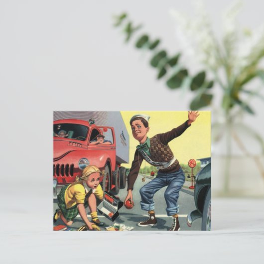 Veiligheidspatrouille Overstekende Garde Helpende Briefkaart (Staand voorkant)