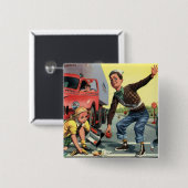  Veiligheidspatrouille Overstekende Garde Helpende Vierkante Button 5,1 Cm (Voorkant /achterkant)