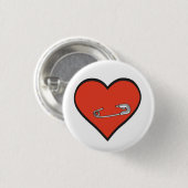 veiligheidspeld hartknop ronde button 3,2 cm (Voorkant /achterkant)