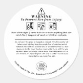 Veiligheidspictogrammen voor kaarswaarschuwing Voe Ronde Sticker (Voorkant)