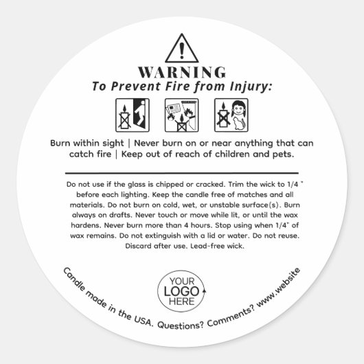 Veiligheidspictogrammen voor kaarswaarschuwing Voe Ronde Sticker (Voorkant)