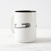Veiligheidspin - Cups+ Tweekleurige Koffiemok (Voorkant links)