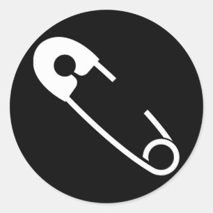 Veiligheidspin Decal Ronde Sticker