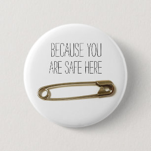 Veiligheidspin voor immigratie en meer ronde button 5,7 cm