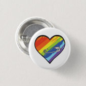 veiligheidspnop voor regenbooghart ronde button 3,2 cm (Voorkant /achterkant)