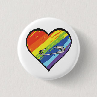 veiligheidspnop voor regenbooghart ronde button 3,2 cm