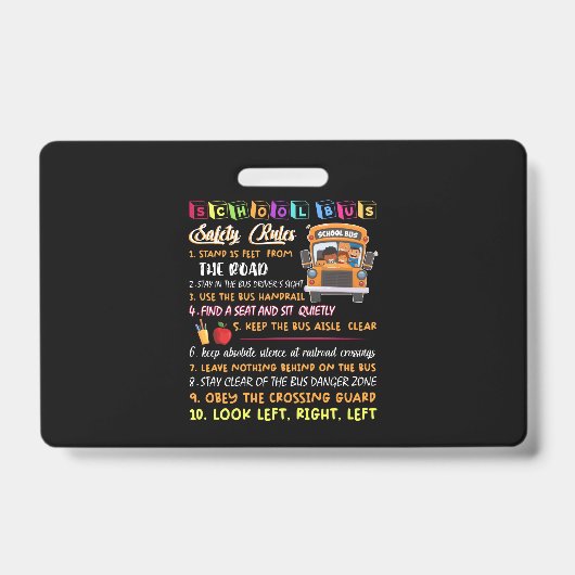 veiligheidsregels voor schoolbussen badge (Voorzijde)