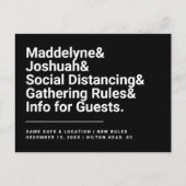 Veiligheidsregels voor sociale afstand Postkaart Aankondigingskaart (Voorkant)