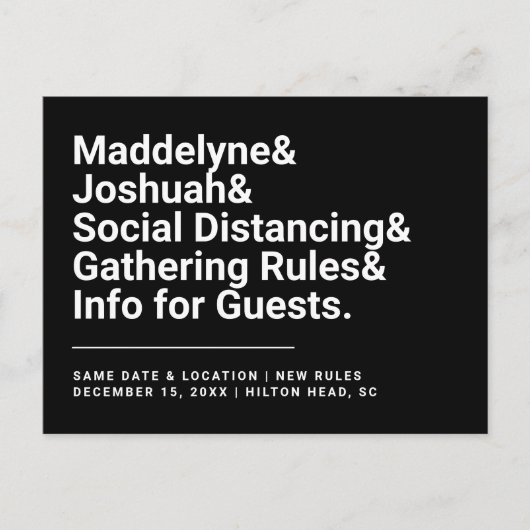 Veiligheidsregels voor sociale afstand Postkaart Aankondigingskaart (Voorkant)