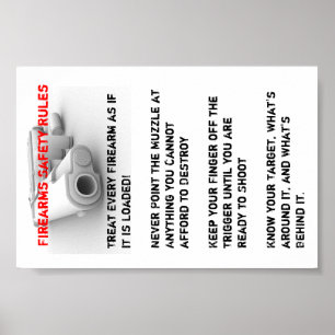 Veiligheidsregels voor vuurwapens poster
