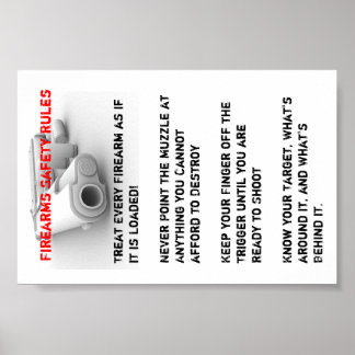 Veiligheidsregels voor vuurwapens poster