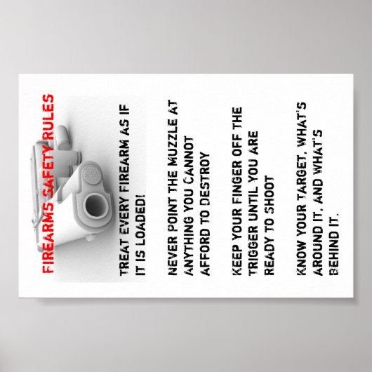 Veiligheidsregels voor vuurwapens poster (Voorkant)