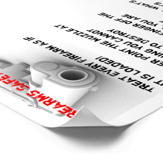 Veiligheidsregels voor vuurwapens poster (Hoek)