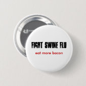 VEILIGHEIDSSCHAKELAAR FLU, eet meer spek Ronde Button 5,7 Cm (Voorkant /achterkant)