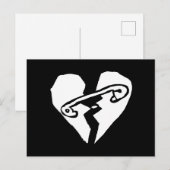 VeiligheidsSpeld Herstelde Gebroken Hart Briefkaart (Voorkant / Achterkant)
