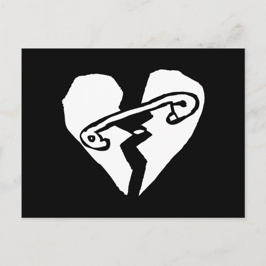 VeiligheidsSpeld Herstelde Gebroken Hart Briefkaart (Voorkant)