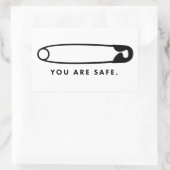 Veiligheidsspeld - u bent veilig. Sticker (Tas)