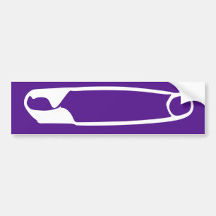 Veiligheidsspelden Bumpersticker (Wit 0n Paarse)