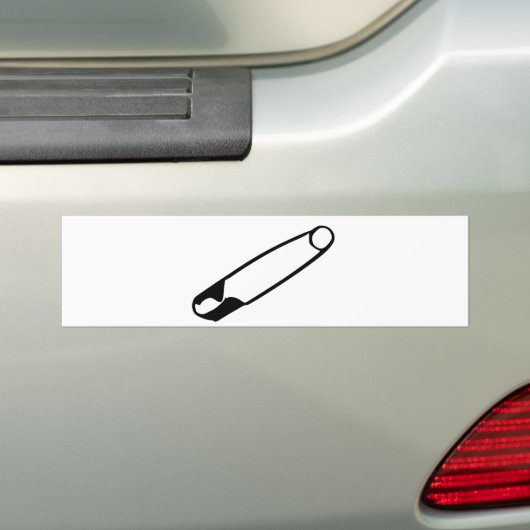 Veiligheidsspelden Bumpersticker – zwart-op-wit (Op auto)