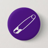 Veiligheidsspelden Button - Wit op Paarse (Voorkant)