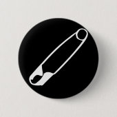Veiligheidsspelden Button – wit-op-zwart (Voorkant)