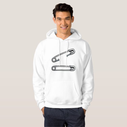 Veiligheidsspelden Mannen Hoodie (Voorkant volledig)