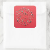 Veiligheidsspelden Vierkante Sticker (Tas)