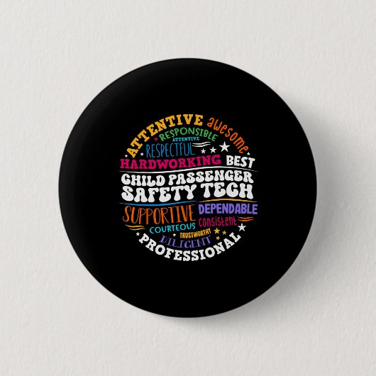 Veiligheidstechnicus voor kinderen  ronde button 5,7 cm (Voorkant)