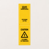 Veiligheidsteken voor reiniging van faux visitekaartje (Buitenkant ongevouwen)