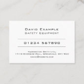 Veiligheidsuitrusting met foto van houder visitekaartje (Achterkant)
