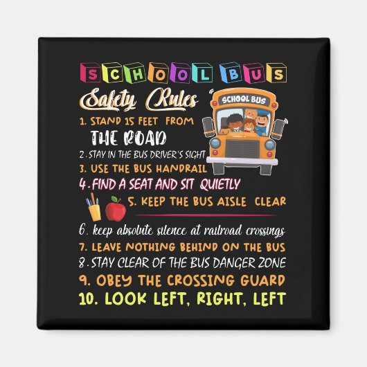 veiligheidsvoorschriften voor schoolbussen magneet (Voorkant)