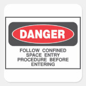 veiligheidswaarschuwing voor gevaar bij ingesloten vierkante sticker (Voorkant)