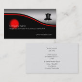 Veiligheidswerkboeken, rode vlek, metaaleffect visitekaartje (Voorkant / Achterkant)